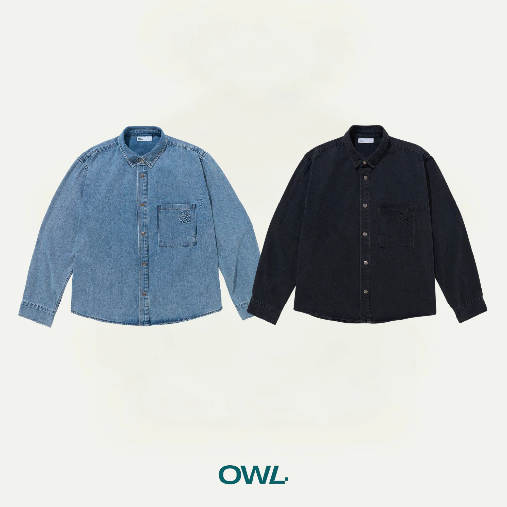 Áo sơ mi jean Owlbrand Timeless Blues - Ảnh 3