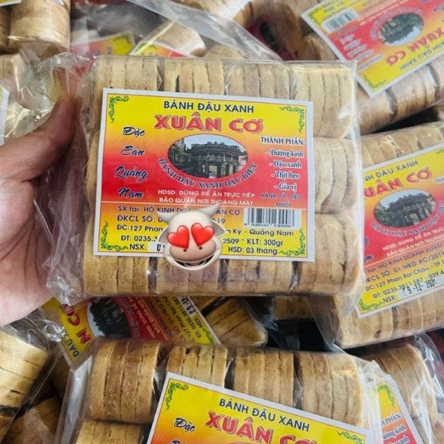 3 gói bánh đậu xanh nhân thịt Hội An 300g Xuân Cơ