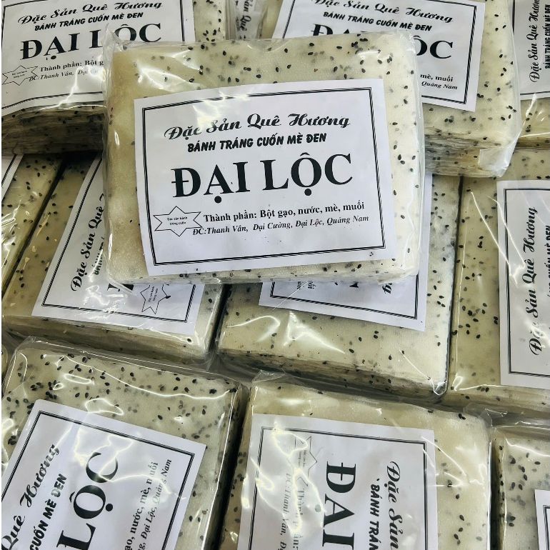 400g Bánh tráng gạo mè đen Đại Lộc, gạo quê nguyên chất 100%(45 lá)